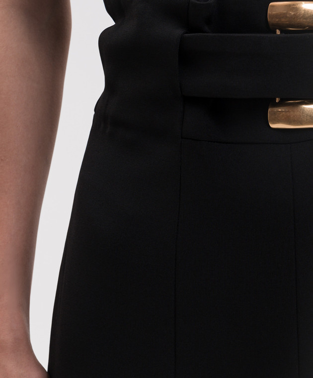 Balmain Чорні штани з високою посадкою з поясом GF1PL024JL05 зображення 5