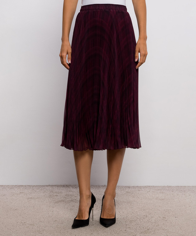 Ermanno Scervino Бордовая юбка миди в клетку D492O363WVI изображение 3
