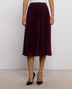Ermanno Scervino Бордовая юбка миди в клетку D492O363WVI