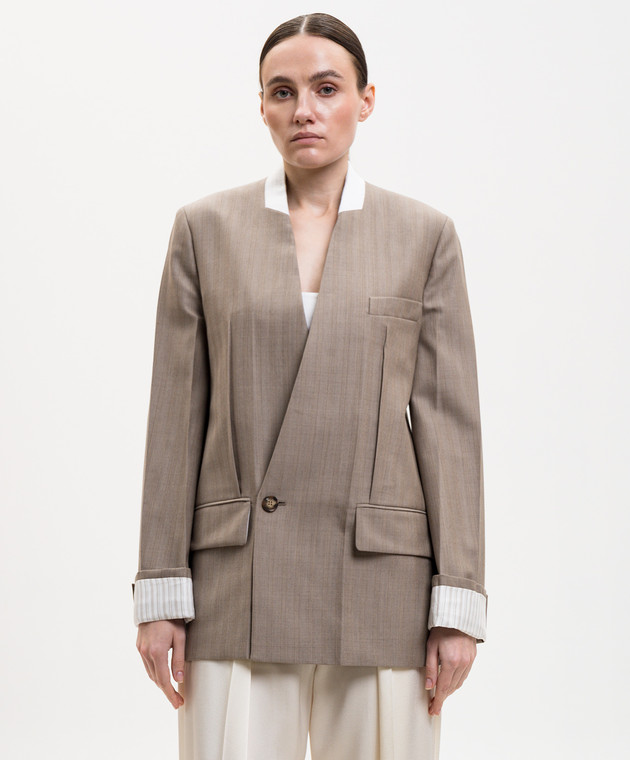 Victoria Beckham Коричневий жакет з вовни 1226WJK007214A зображення 2