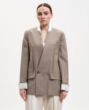 Victoria Beckham Коричневий жакет з вовни 1226WJK007214A