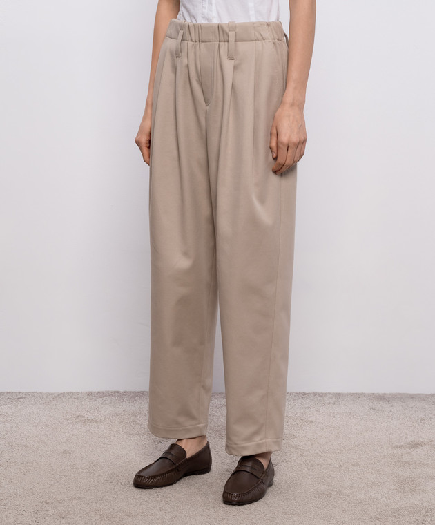 Brunello Cucinelli Бежеві штани з ланцюжком MP126P9295 зображення 3