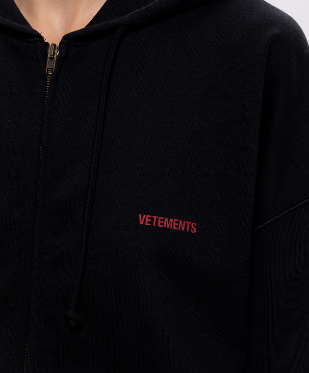 Vetements Черная спортивная куртка с принтом логотипа MH27ZU139Bw изображение 5