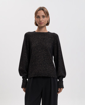 Twinset Чорний джемпер з вовною та кашеміром з люрексом 262TP3512