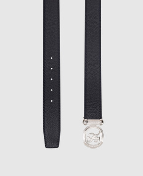 Stefano Ricci Синий кожаный ремень с логотипом N382VDC527P