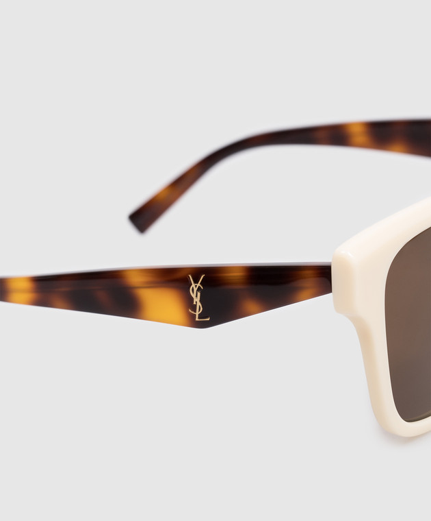 Saint Laurent Солнцезащитные очки М173 цвета айвори A003E0Y9956 изображение 4