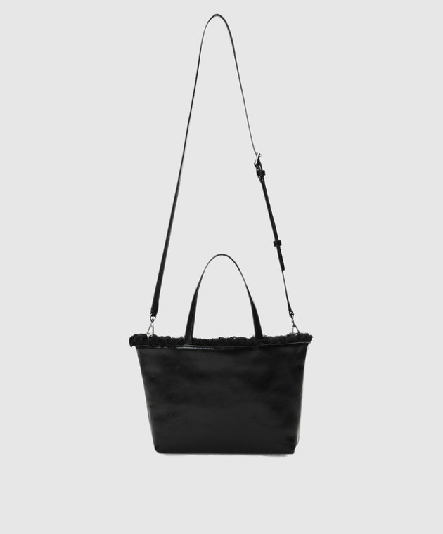 Alexander Wang Черная кожаная сумка-тоут на меху 20426T22L изображение 3