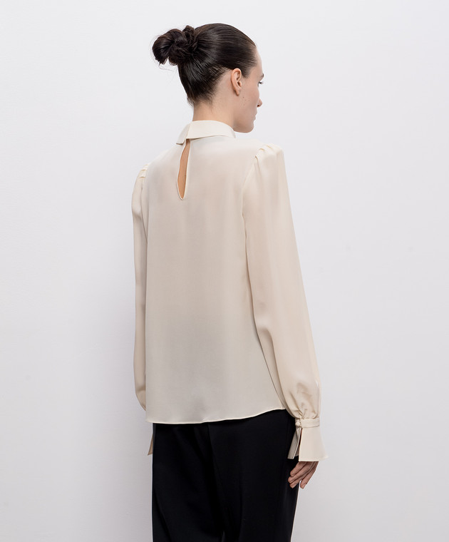 Valentino Бежева блуза із шовку 8B0AEBX021B зображення 4