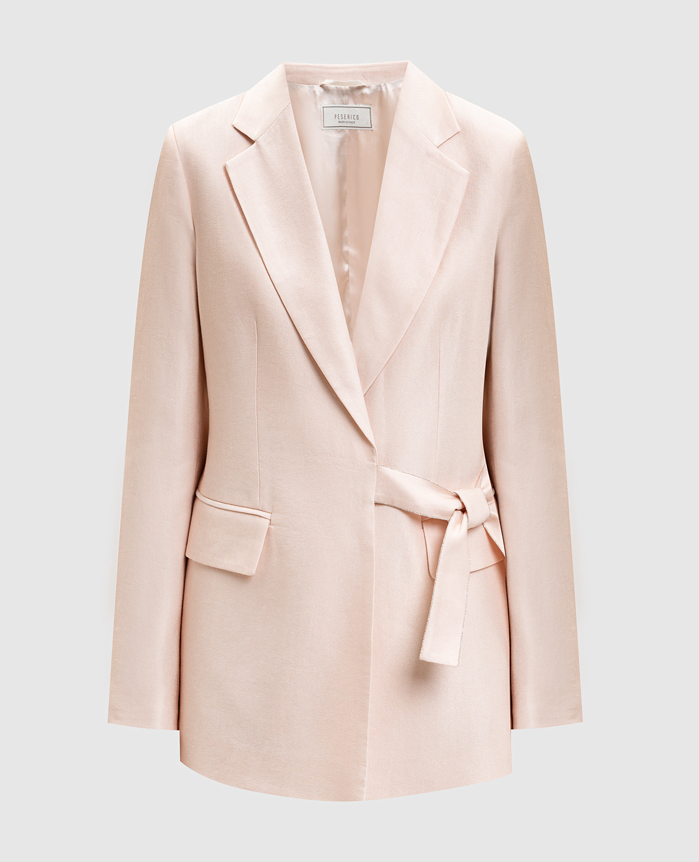 Розовый жакет с льном