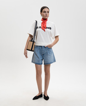 Jil Sander Біла футболка прямого крою з логотипом J02GC0140J20347