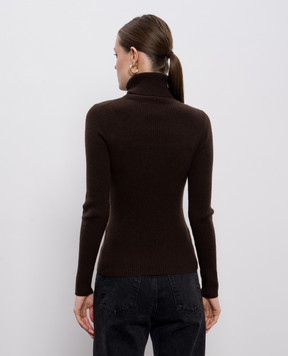 Allude Коричневий гольф з вовни та кашеміру в рубчик 25517721