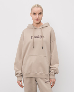 Off-White Бежеве худі з принтом Heraldic Arrow 44MBB085S26F00I