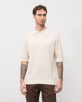 ISAIA Бежеве поло із шовку MG8262Y0470