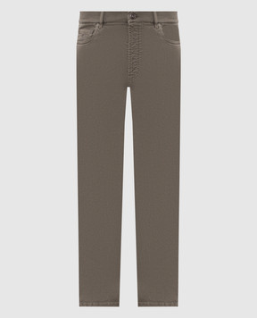 Brunello Cucinelli Джинсы цвета хаки с логотипом патча M277PO2090
