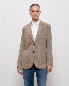 Brunello Cucinelli Бежевий жакет з люрексом M0AZT7511