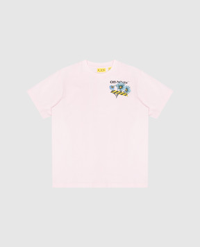 Off-White Дитяча рожева футболка Daisy 44GAA001S26J004