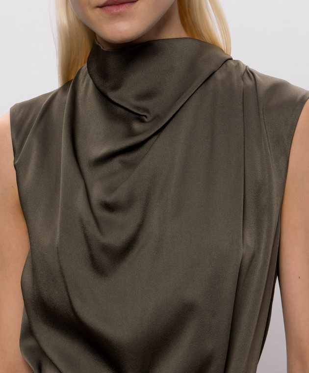 Brunello Cucinelli Платье миди цвета хаки M0H38A5519 изображение 4
