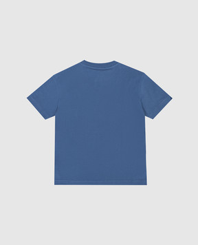 Palm Angels Дитяча синя футболка з принтом логотипа PBAA003S26JER002