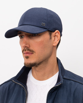 Stefano Ricci Синя кепка з кашеміру та шовку MCV610013EMA0035