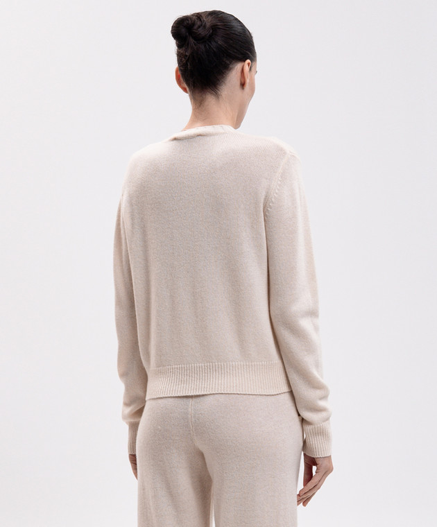 Sporty & Rich Джемпер цвета айвори из кашемира и шерсти WS01282327CR01 изображение 4