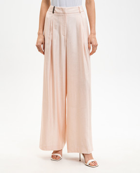 Peserico Розовые брюки с льном с брендовым патчем P0413801921