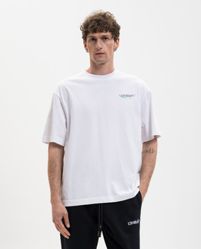 Off-White Біла футболка з брендовим принтом 44MAA120S26J00E