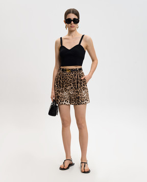 Dolce&Gabbana Коричневые шорты в анималистическом принте FTASXTHS5E3