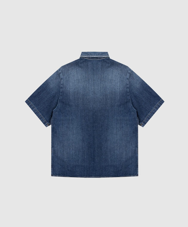 Dolce&Gabbana Дитяча синя джинсова сорочка з нашивкою логотипа L44S77LDD66812+ зображення 2