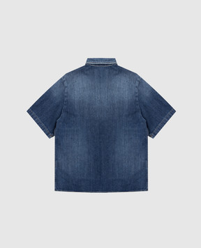 Dolce&Gabbana Дитяча синя джинсова сорочка з нашивкою логотипа L44S77LDD66812+