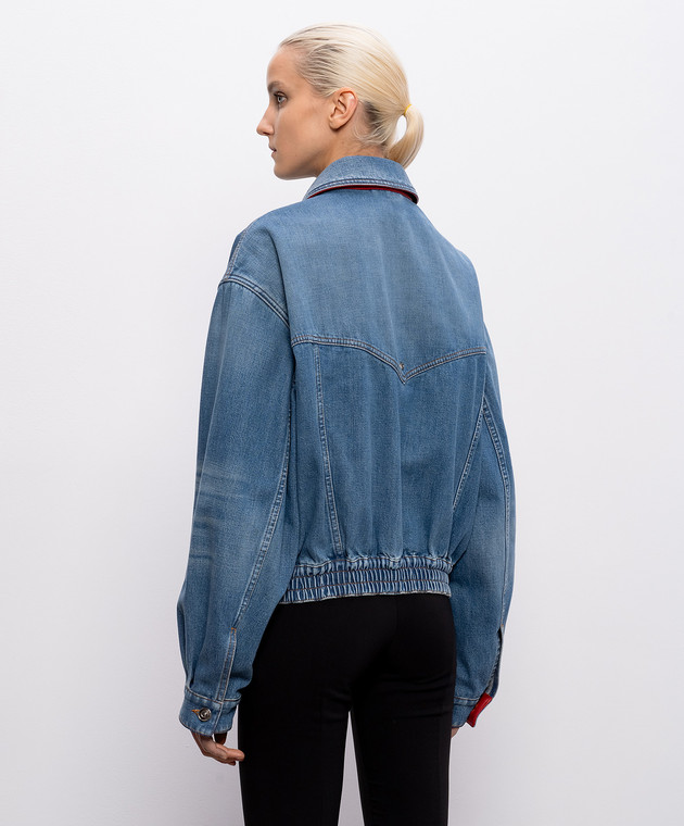 Versace Синяя джинсовая куртка с эффектом потертости 10236031A17921 изображение 4