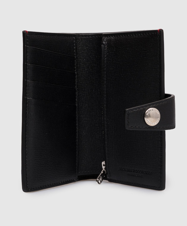Brunello Cucinelli Черный кожаный портмоне с тиснением эмблемы MWRLBU439 изображение 3