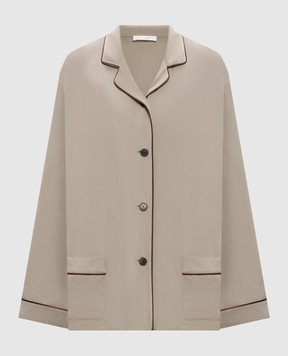 The Row Блуза Clarinda кольору хакі із шовку 10757W4336