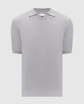 Brunello Cucinelli Сіре поло в рубчик M29400015