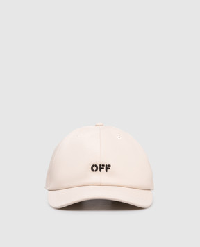 Off-White Бежева кепка з логотипом OMLA04AF25FAB008
