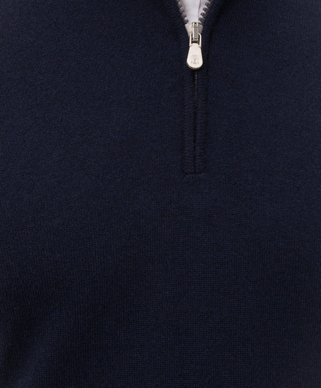 Brunello Cucinelli Джемпер синего цвета из кашемира M2200124 изображение 5