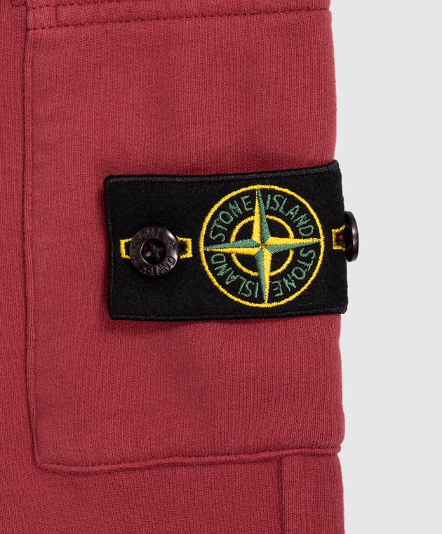 Stone Island Детские бордовые джоггеры с патчем логотипа L2S166200002S0A2014 изображение 3