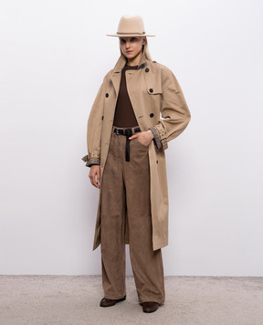 Brunello Cucinelli Коричневый лонгслив с цепочкой мониль MPTC8BJ300