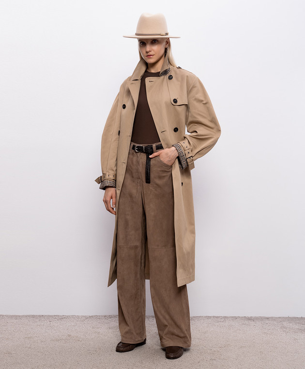 Brunello Cucinelli Коричневый лонгслив с цепочкой мониль MPTC8BJ300 изображение 2