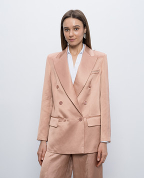 Peserico Розовый двубортный жакет с льном E0122306800