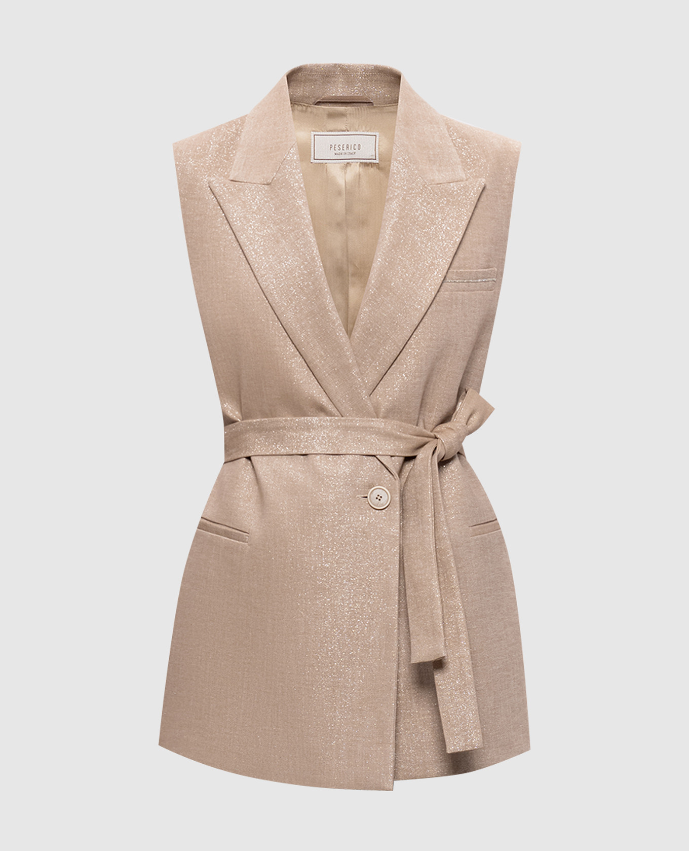 

Бежевый жилет с цепочкой мониль, Костюмные