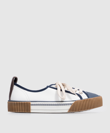 Белые кожаные кеды Goliath Canvas