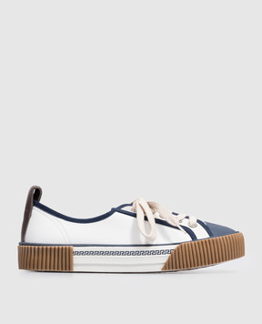 Versace Белые кожаные кеды Goliath Canvas 10248561A18389