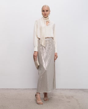 Max & Co Бежевая юбка ECO с пайетками MCOECO