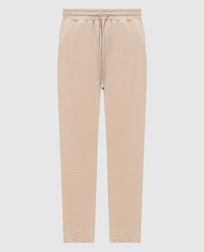 Brett Johnson Бежевые спортивные брюки с шерстью, шелком и льном SS26J7LP193SAN