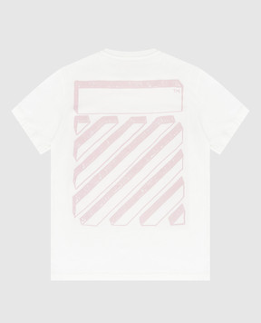 Off-White Дитяча біла футболка з принтом логотипа 44GAA001S26J008