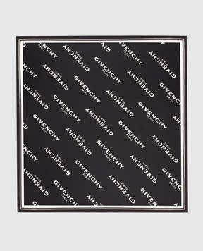 Givenchy Чорна хустка із шовку Shadow з логотипом 710009495003