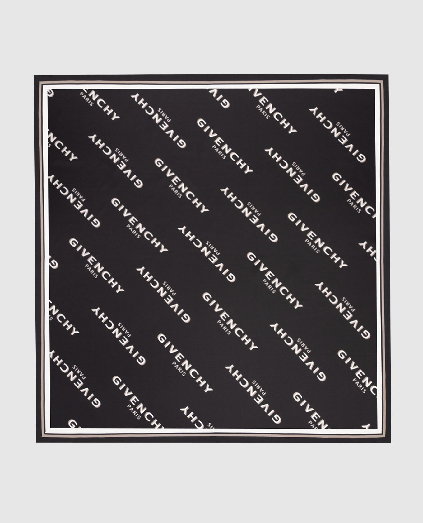 

Черный платок из шелка Shadow с логотипом, Платки