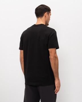 Moncler Чорна футболка з фактурним логотипом L10918C0007589B8U