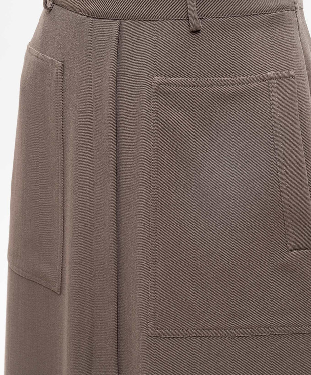 Kiton Коричнева спідниця з вовни і шовку D61207K0910G зображення 5