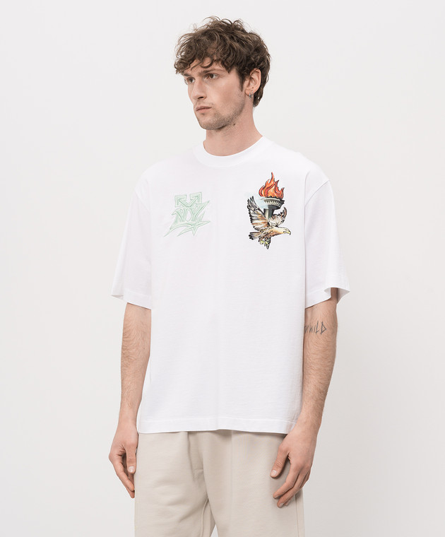 Off-White Біла футболка Show NYL з принтом та вишивкою 44MAA120Z26J004 зображення 3